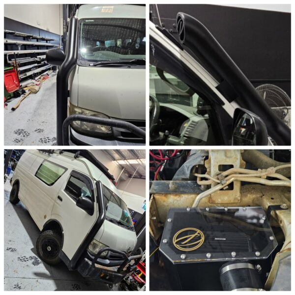 Toyota Hiace 1KD 4x4 Stainless Snorkel and Custom Airbox - Image 3