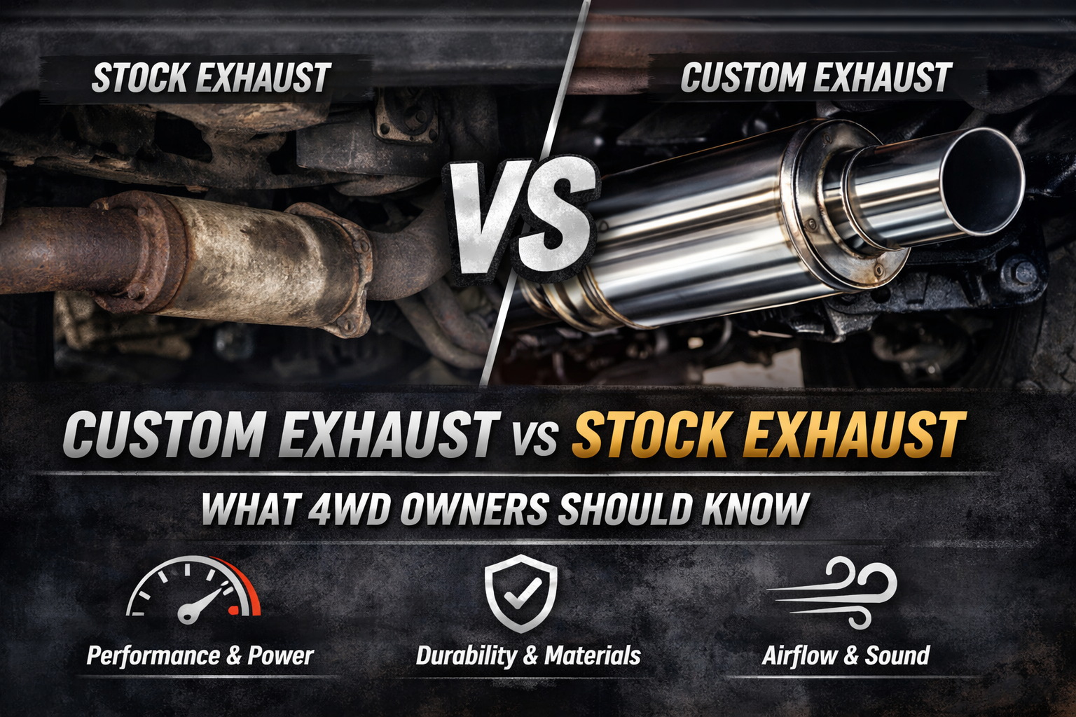 Read more about the article Custom Exhaust vs Stock Exhaust: What 4WD Owners Should Know